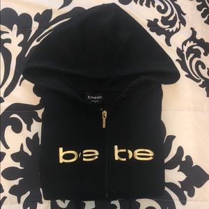 BEBE black zip up hoodie